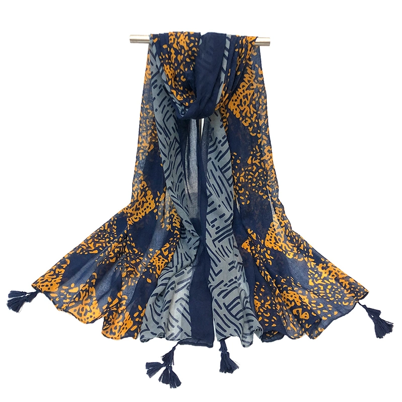 Creative Viscose Scarves Delicate Ethnic Style Shawl with Diverse Plants Printing for Women Manufacture Wholesale