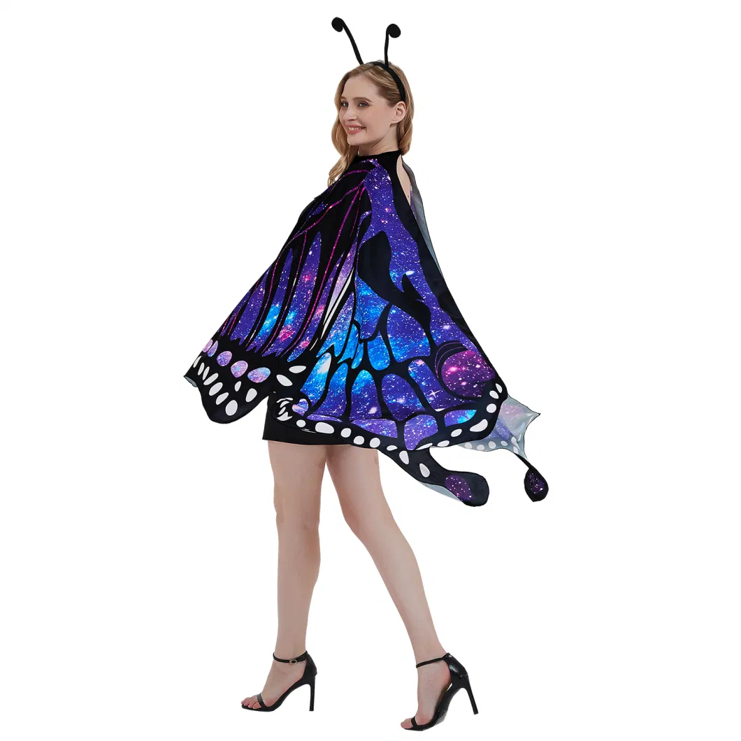 Adult Butterfly Wings Costumes Women Halloween Costume Colorful Butterfly Wing Cape Shawl