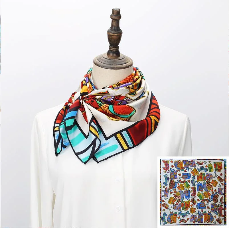 Custom Digital Printing Silk Headscarf