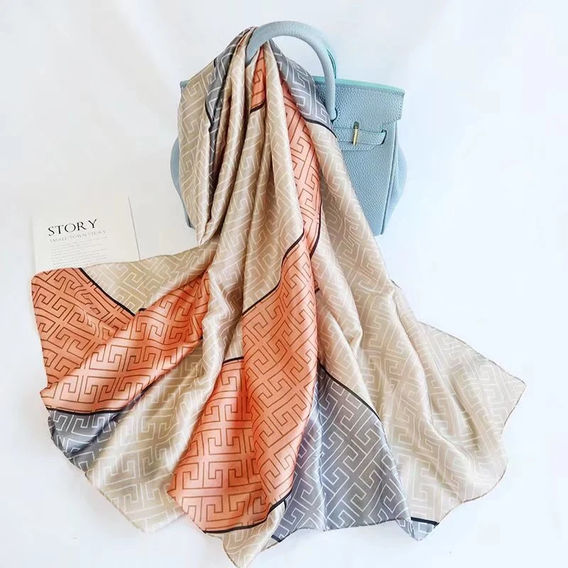 Spring Autumn Stylish Women Oversized Silk Long Scarf