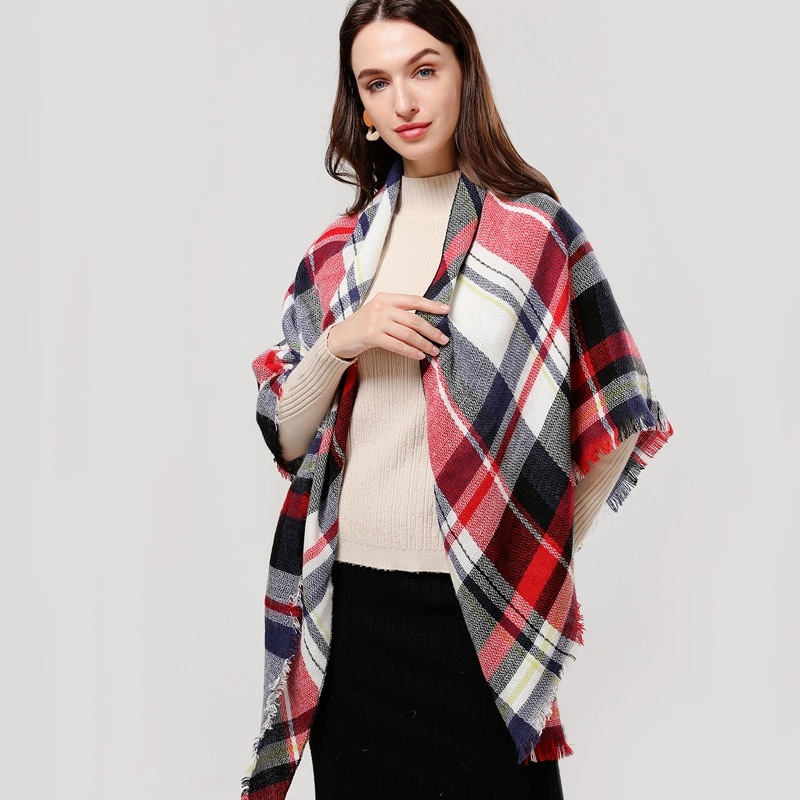 Knitted Spring Winter Women Scarf Plaid Warm Cashmere Scarves