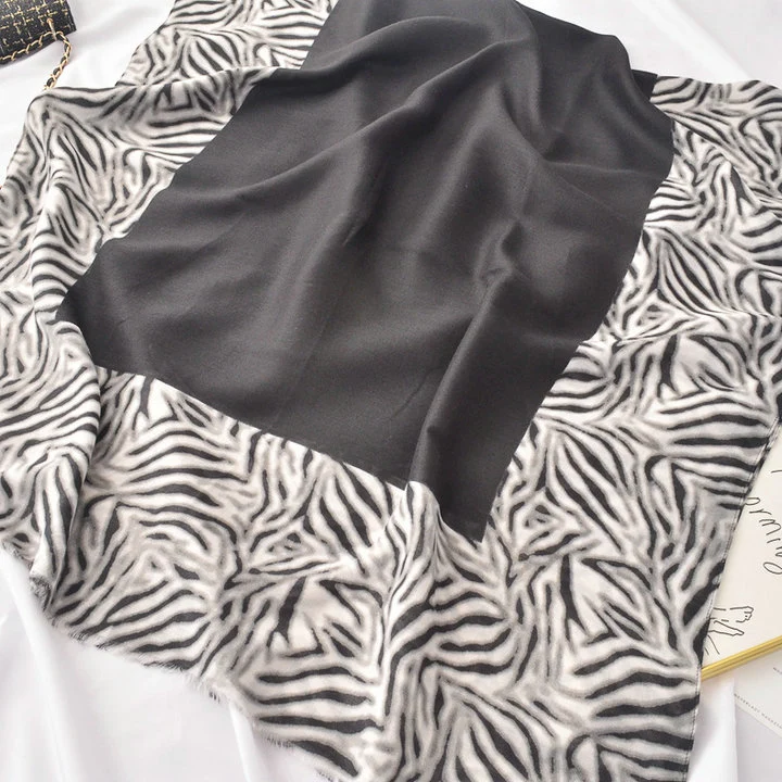 Fashion Zebra Leopard Prints Shawl Twill Animal Printing Scarf