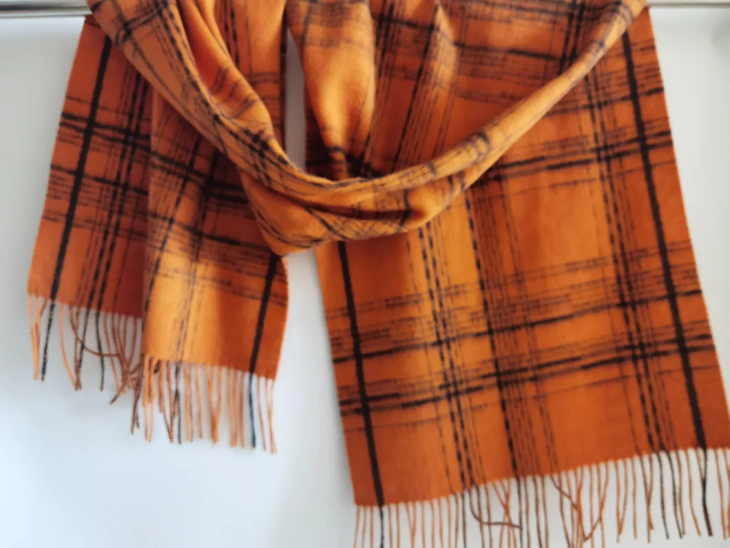 Soft Wool Check Plaid Scarf Shawl