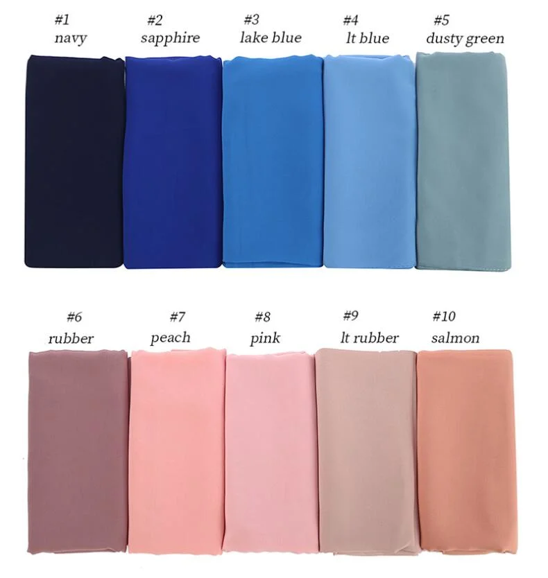 Wholesale Plain Chiffon Scarf Hijab Muslim Women Chiffon Borong Tudung Ladies Shawls