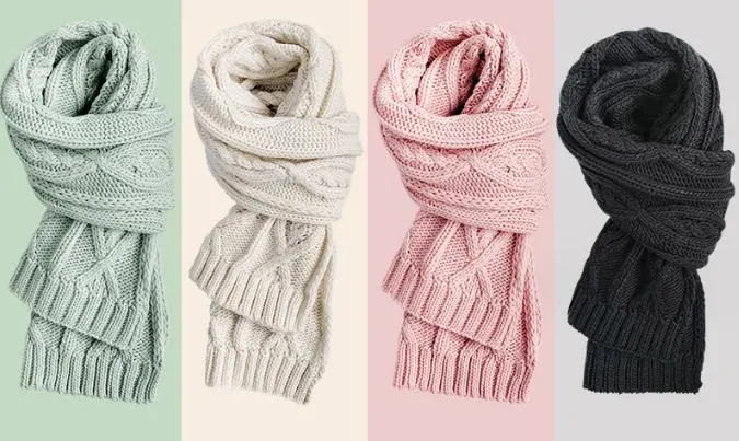 Latest Style New Knitted Long Scarf Women Winter Shawl Cashmere Warming Scarf