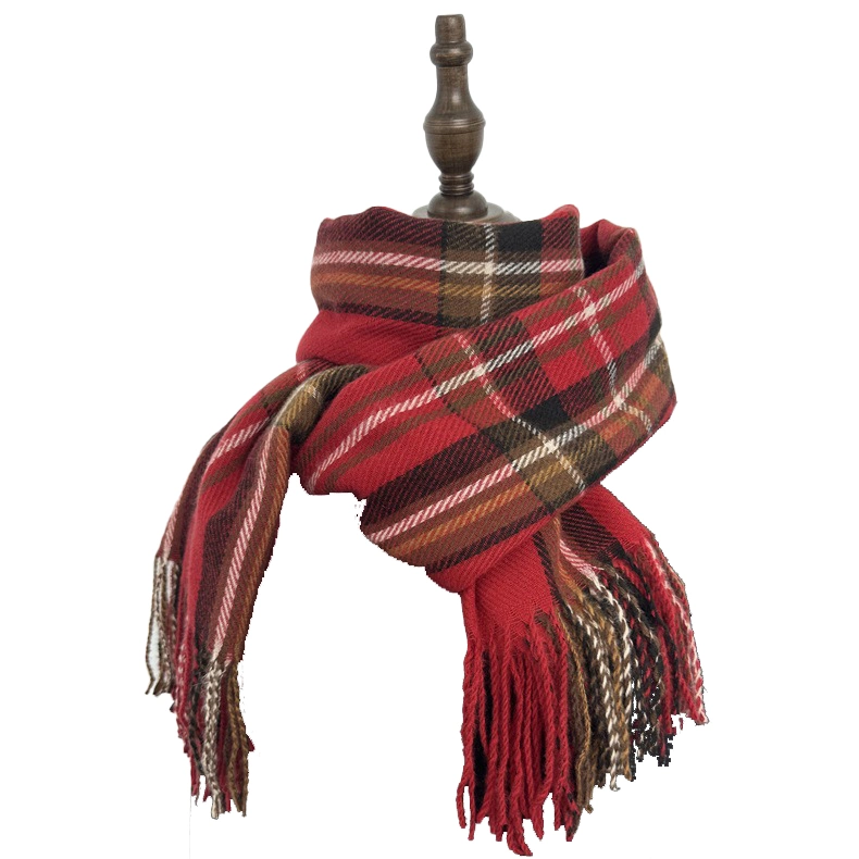 Autumn and Winter Plaid Versatile Warm Neck Shawl