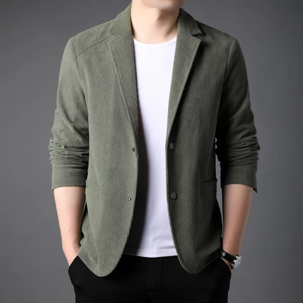 Aoshi Corduroy Suit Men&prime; S Early Spring 2022 New Korean Business Fashion Loose Casual Corduroy Suit Coat