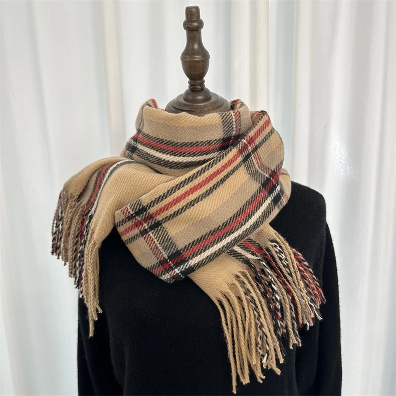 Autumn and Winter Plaid Versatile Warm Neck Shawl