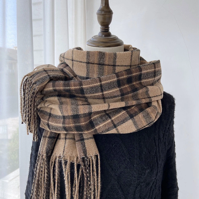 Woolen Adult Wool Scarf, Plaid Scarf,