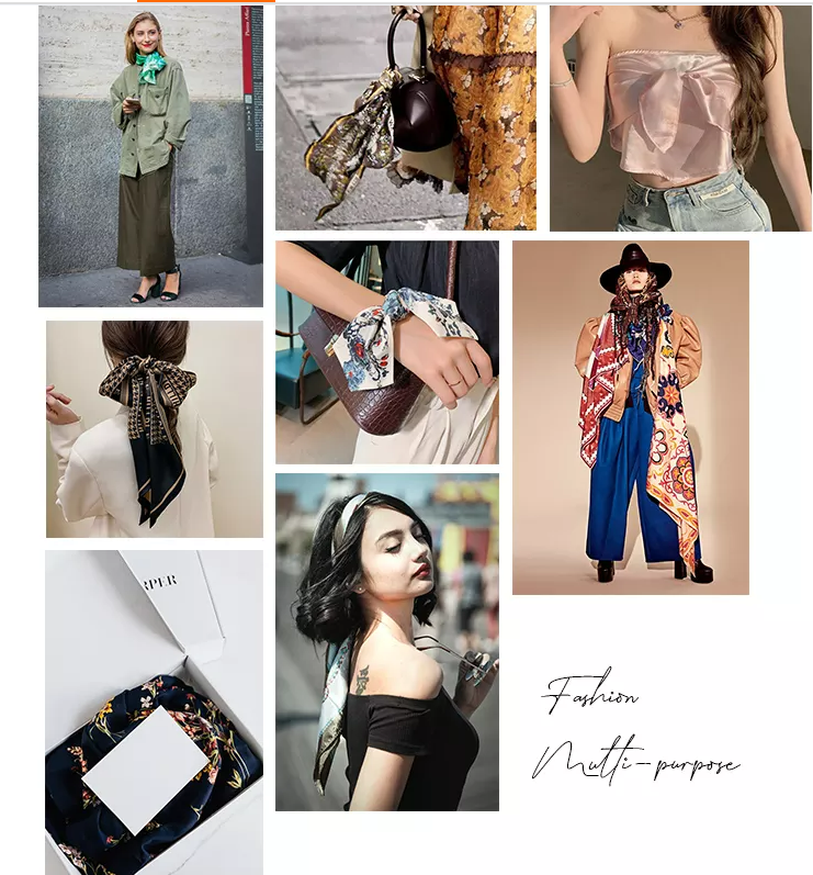 Women&prime;s Designer Scarves Luxury Brand Pattern Custom Long Silk Scarf
