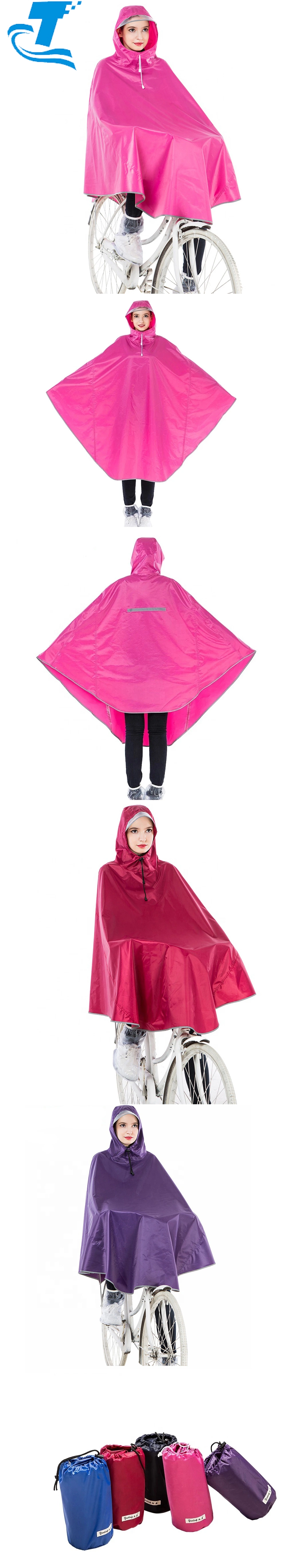 Hottest Lady Waterproof PVC Rain Coat Plus Size Hooded Rain Poncho for Bike Women Rain Wear
