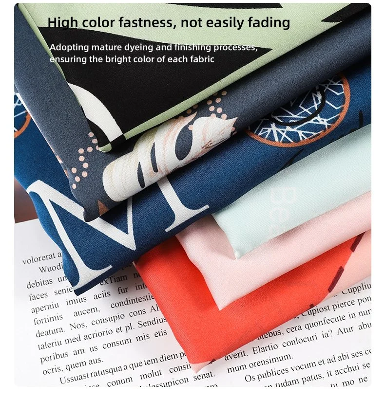 Polyester Satin Printed Fabrics Women Apply to Ms Print Dress Dress and Scarf Shawl