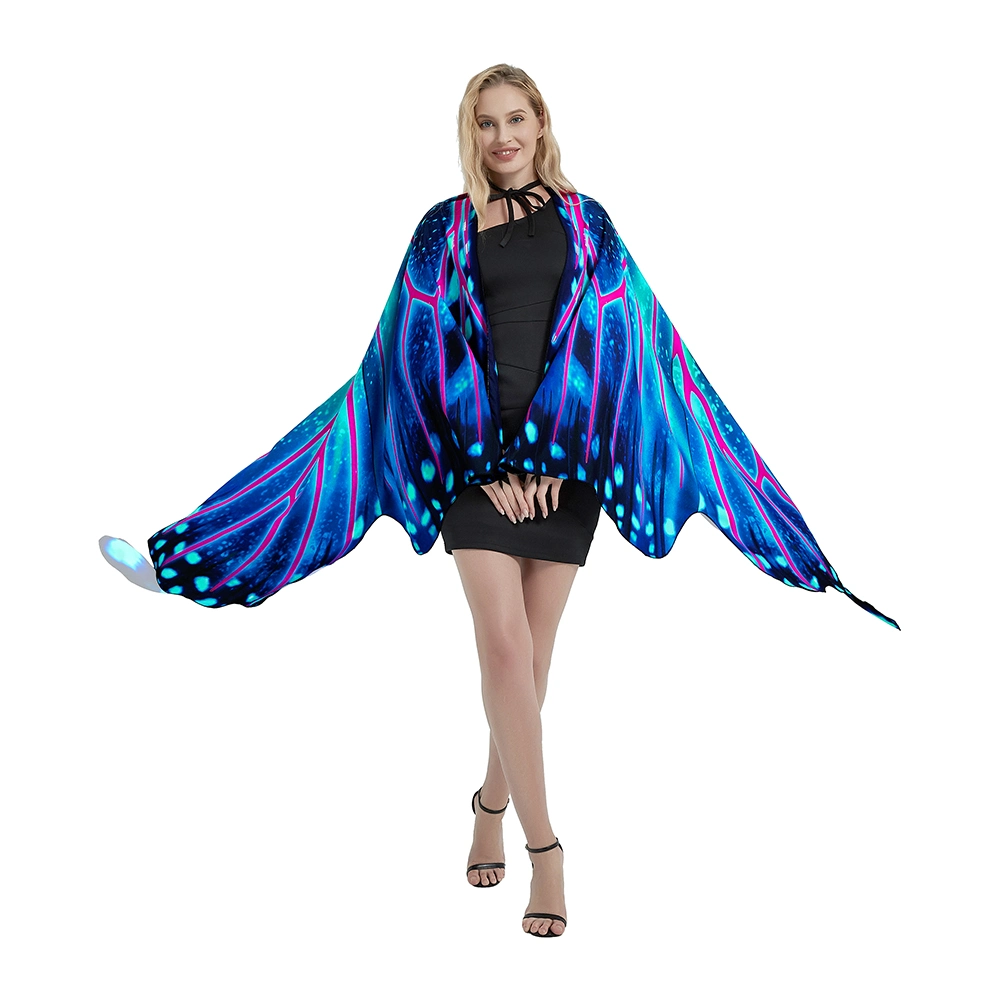 Women Butterfly Wings Shawl - Fairy Ladies Cape Halloween Dress up Costume Accessory