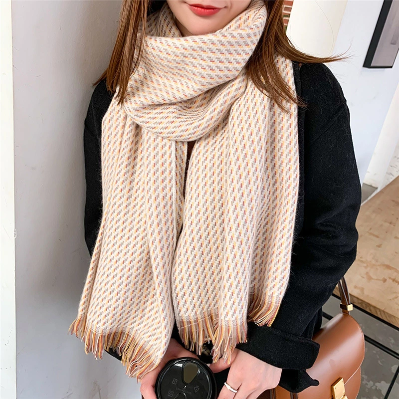 Cashmere Feel Scarf Oversized Thicken Tassel Shawls for Winter