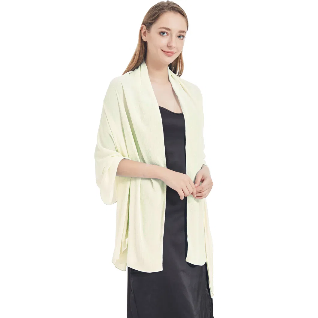 Super Soft Ladies Beige Chiffon Shawls and Wraps for Evening Dresses