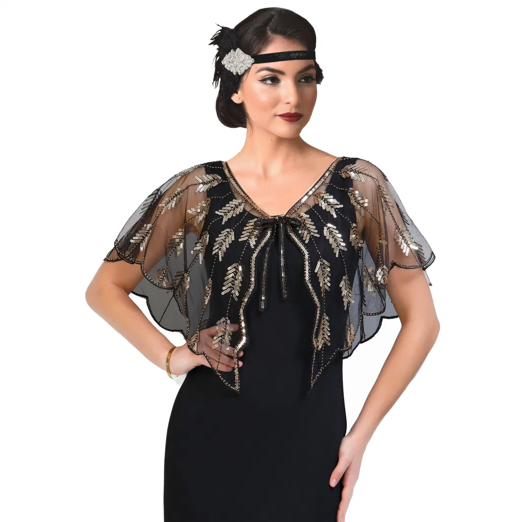 Summer Ladies Vintage Sequin Light Evening Wraps and Shawls