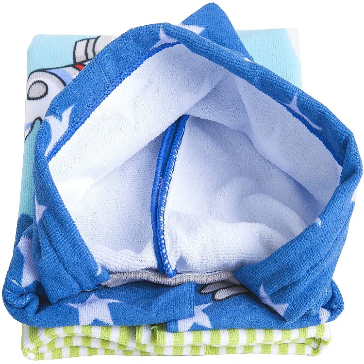 Microfiber Children Hooded Towel Poncho Digital Print Beach Poncho Towel
