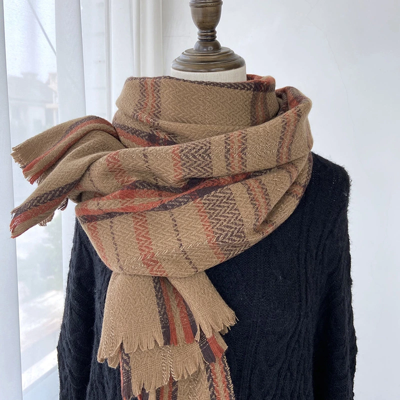 New Autumn and Winter Plaid Scarf All-Match College Style Thickened Cashmere Shawl Multi-Color Lady Scarf