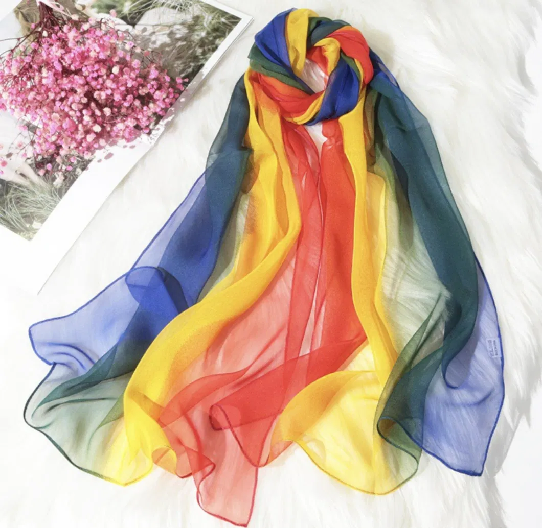 Vibrant Gradation Colors Scarf Scarves Summer Lady Scarves