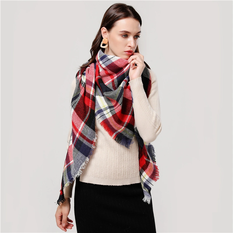 Designer 2020 Women Knitted Spring Winter Plaid Scarves Warm Cashmere Shawls Pashmina Wrap Scarf