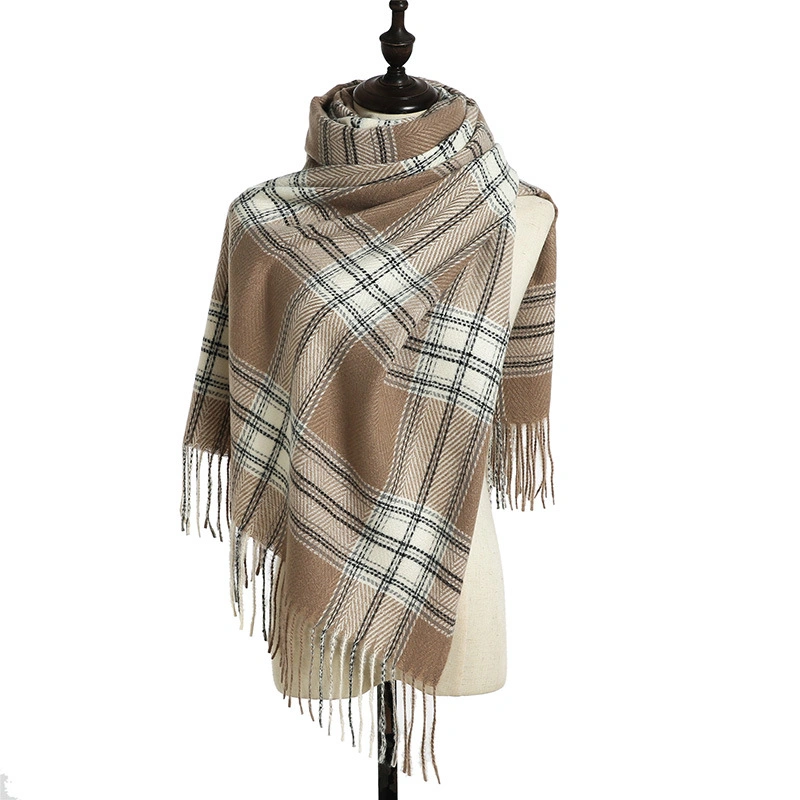 Knitted Scarf Fachion British Style Warm Cashmere Shawl Plaid Lady Scarf