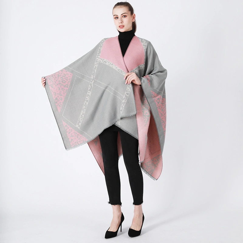 Pink Grey Girls Women Indoor and Outdoor Using Poncho Cape for Europe