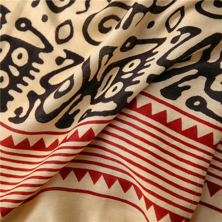 Spring Autumn Bohemian Ethnic Scarf Boho Totem Prints Shawl Long Tassels Warm Hijab Geometry Cotton Feeling Twill Strip Printing Scarf for &#160; Women