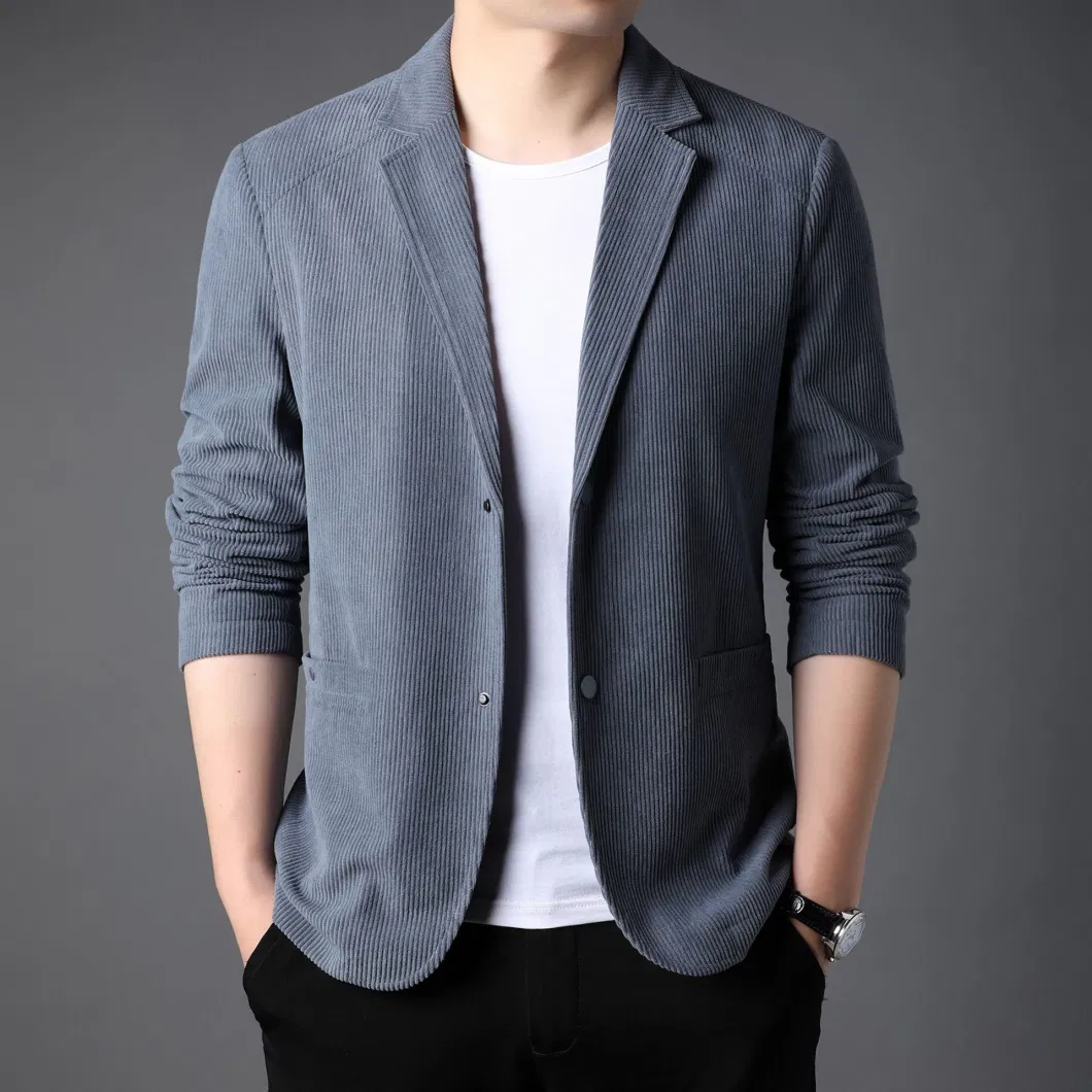 Aoshi Corduroy Suit Men&prime; S Early Spring 2022 New Korean Business Fashion Loose Casual Corduroy Suit Coat