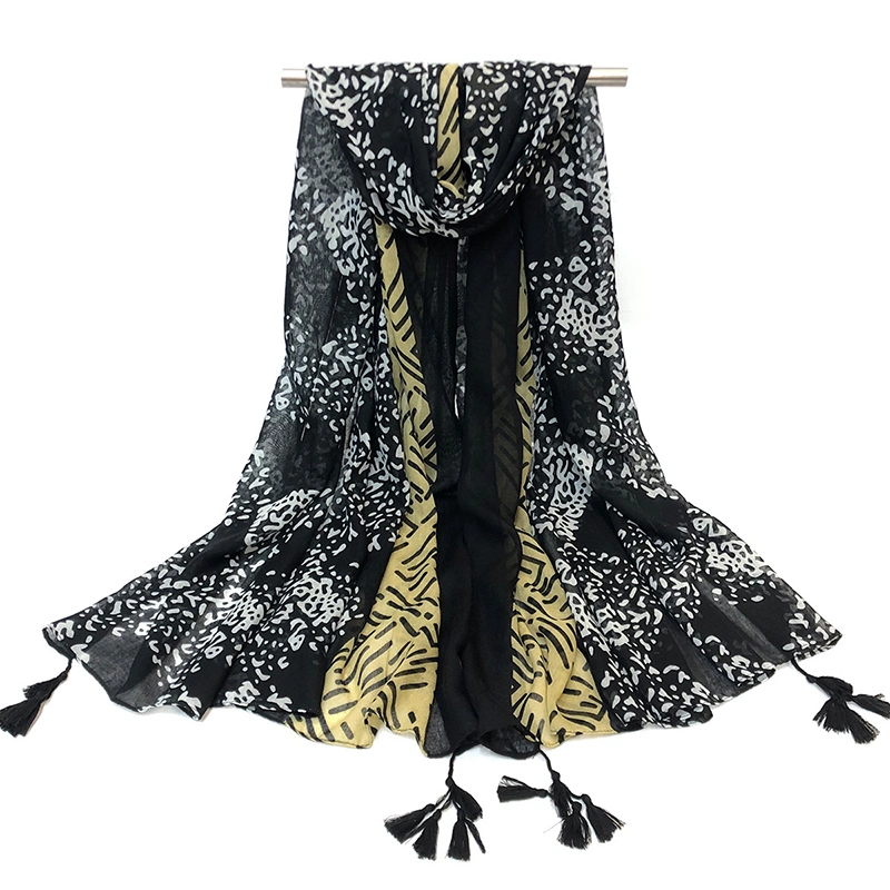 Creative Viscose Scarves Delicate Ethnic Style Shawl with Diverse Plants Printing for Women Manufacture Wholesale