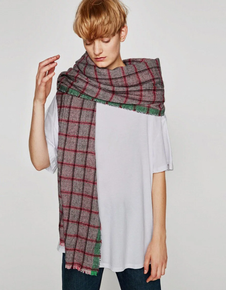 Winter Scarf for Women Tartan Plaid Wool Scarves