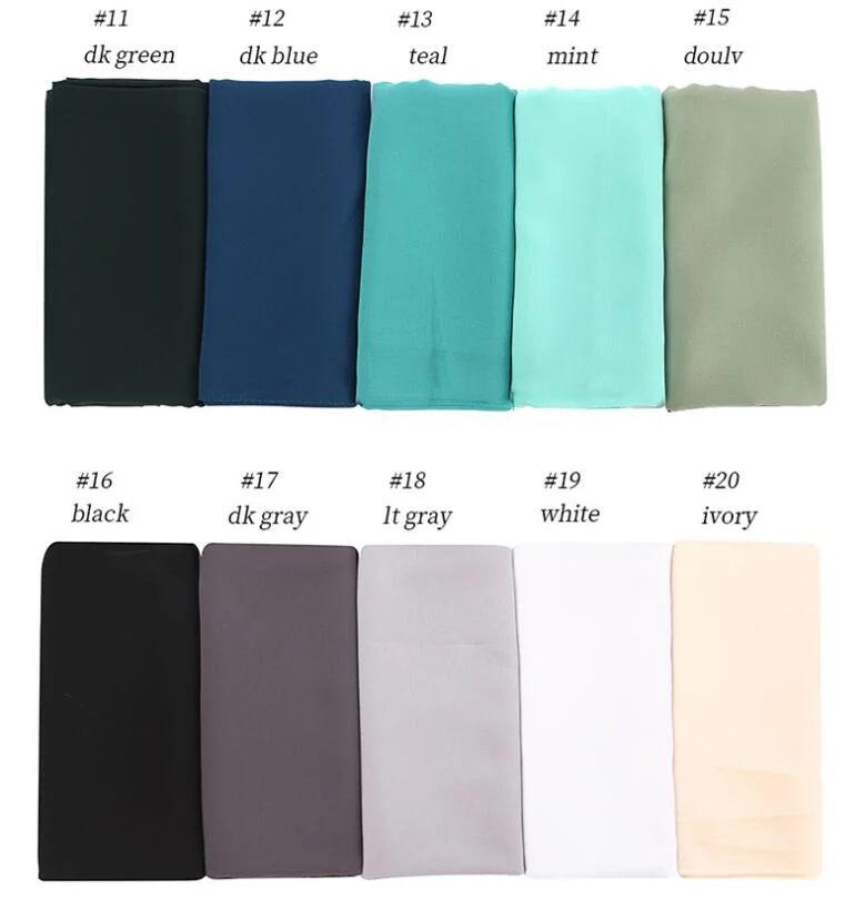 Wholesale Plain Chiffon Scarf Hijab Muslim Women Chiffon Borong Tudung Ladies Shawls