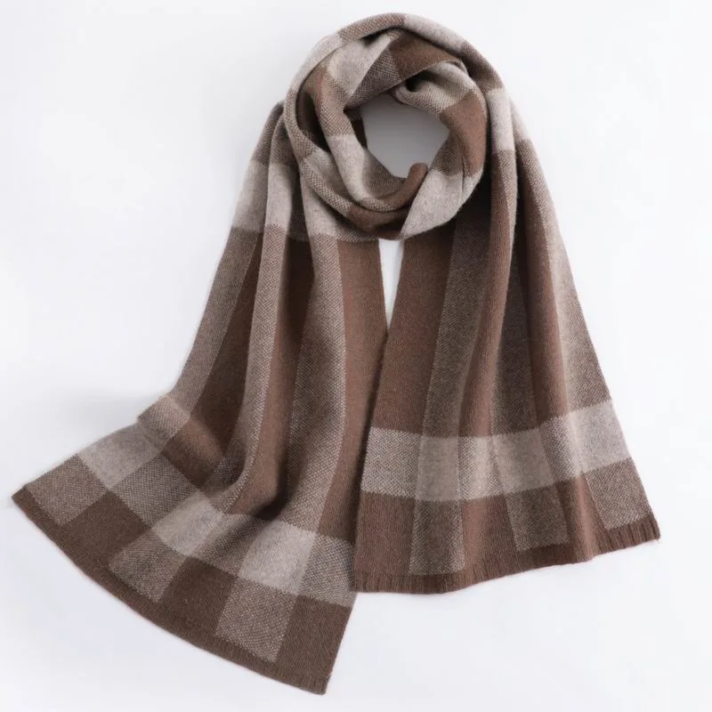 High Quality Super Warm Natural Wool Scarf for Men with Pure Color