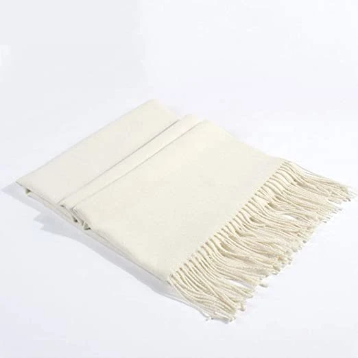 White Shawl Wool Wraps Soft Extra Large Thick Scarf