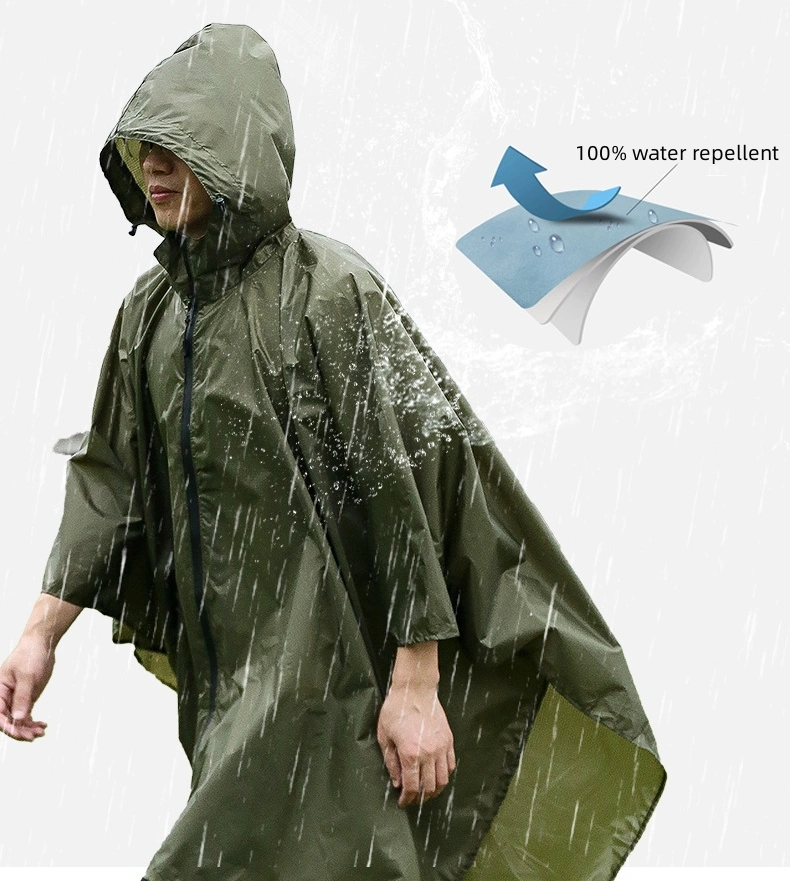 Reusable Portable Waterproof Hooded Rain Poncho Lightweight Raincoat Rain Cape Motorbike Riding Poncho