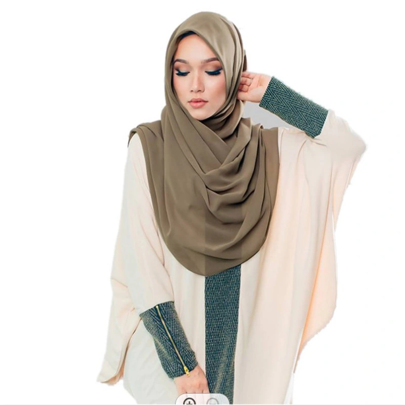 Latest Design Bubble Chiffon Hijab Fashion Luxury Plain Color Thick Malaysia Head Scarf