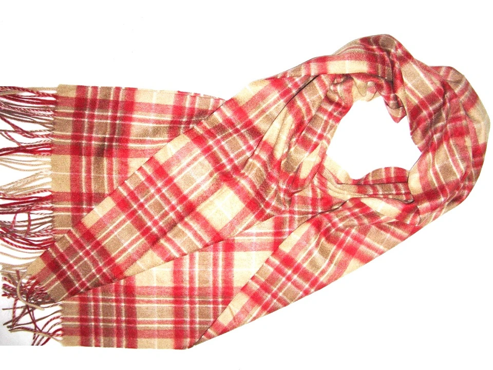 Classic Lambswool Plaid Woven Scarf
