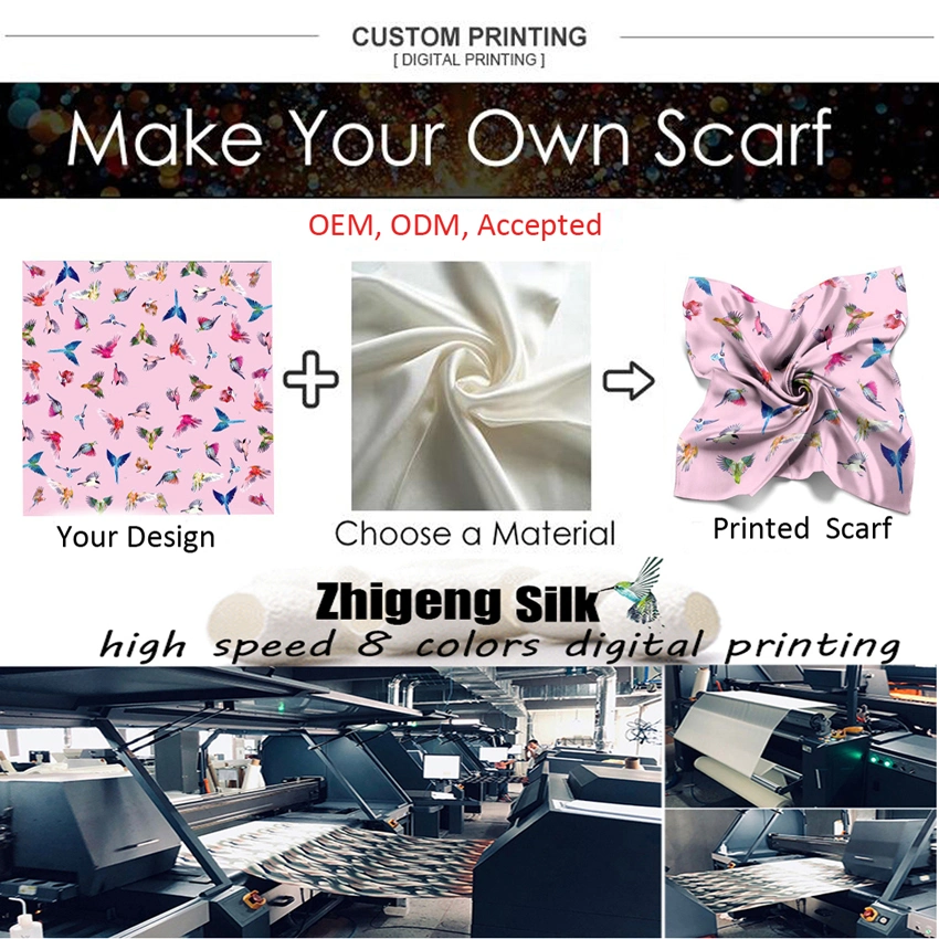 Fashion Custom Printing Silk Chiffon Lady Shawls