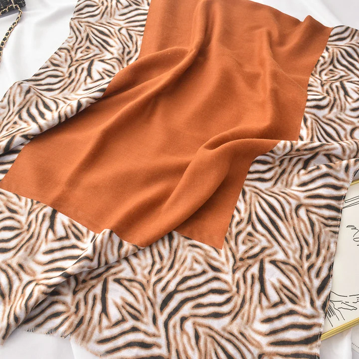 Fashion Zebra Leopard Prints Shawl Twill Animal Printing Scarf