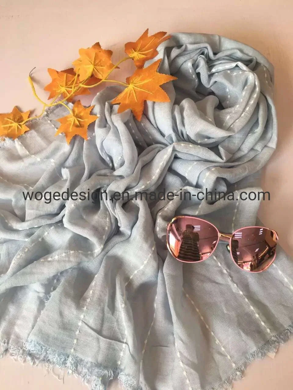 Tops Sold Factory Headscarf Scarf Oversize Autumn Unisex Jacquard Hijab Viscose Stripe Yiwu Scarves