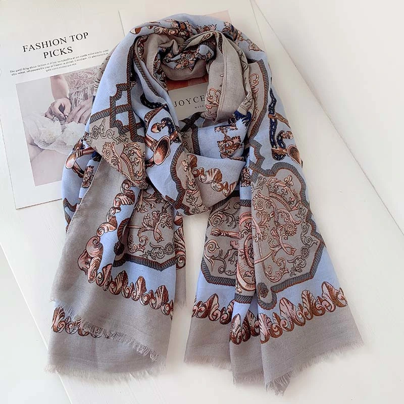 Spring Summer Ethnic Bohemian Scarf Geometric Print