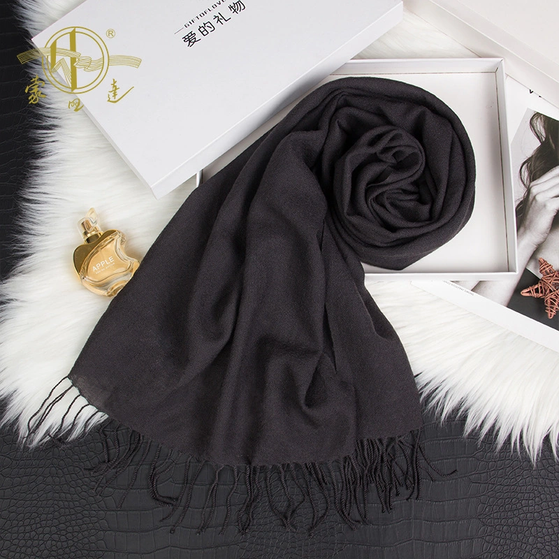 Wholesale Autumn and Winter Plain Long Wool Shawl Warm Women&prime;s Wool Scarves