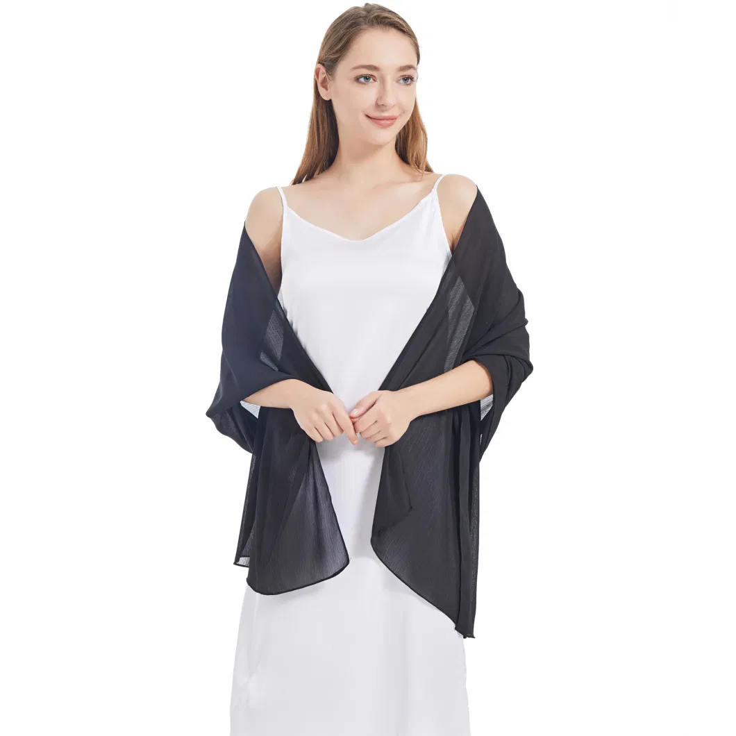 Trendy Ladies Black Chiffon Shawls and Wraps for Evening Party