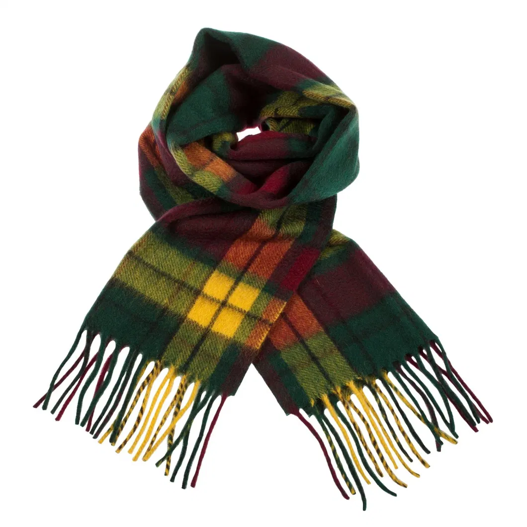 New Arrival Pure Lamb&prime;s Wool Scottish Tartan Check Scarf