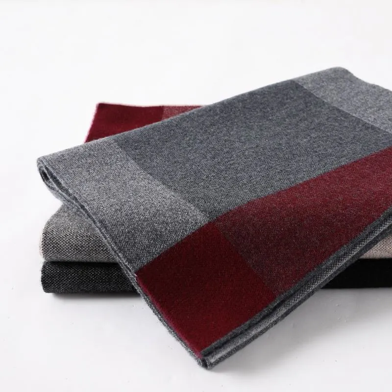 Hot Sale Thick 100% Merino Wool Tartan Scarf for Men
