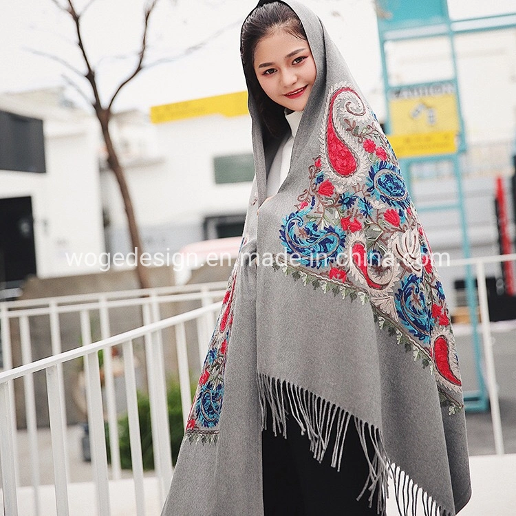 Tops Sold Maxi Cashmere Feeling Mujer Wedding Dress Dupatta Shawl Wrap Boho Embroidered Factory Winter Pashmina