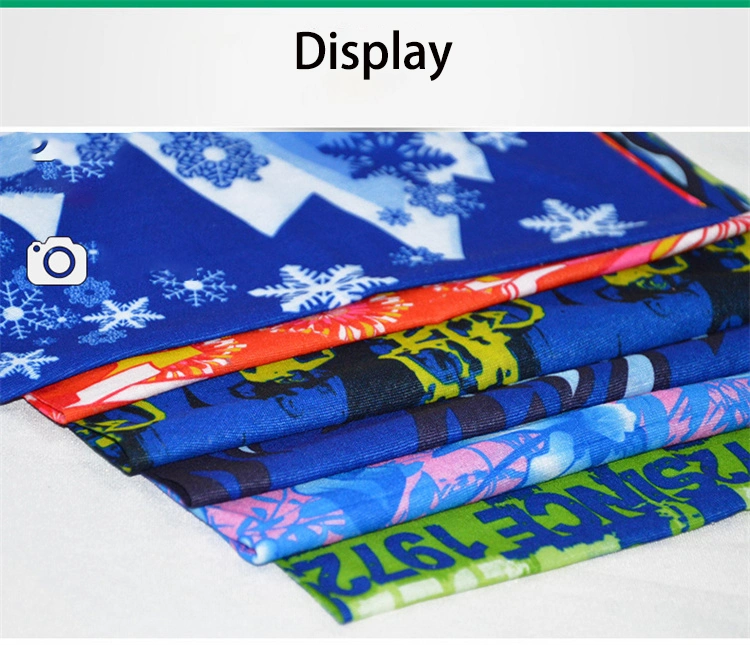 Custom Logo Fashion Printing Polyester Seamless Turban Silk Bandana Scarf Magic Hundred Headscarf