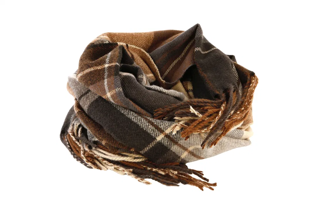 Acrylic Scarves Cashmere Feel Scottish Tartan Plaid for Women Winter Cheap Wholesale Custom Luxury Scarf