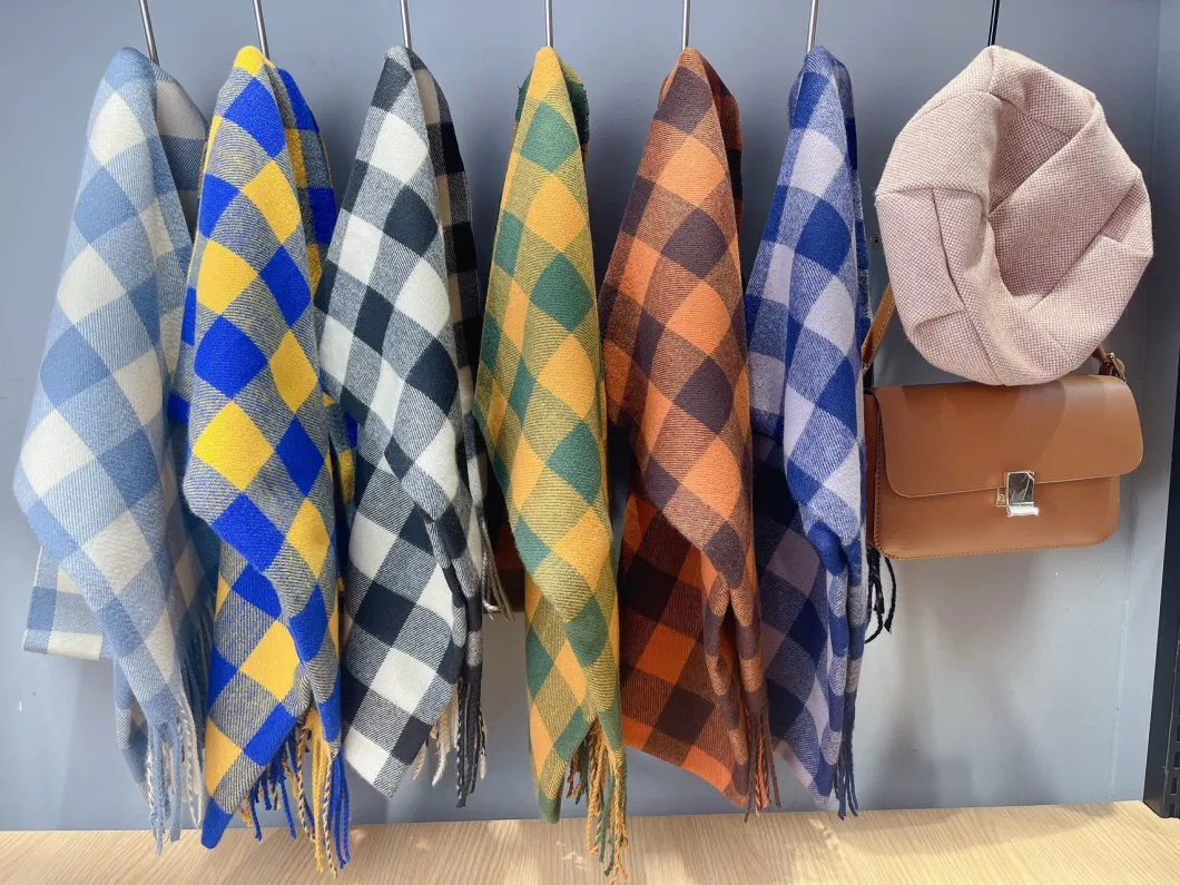 Wholesale Price Check Plaid Tartan Long Scarf for Women with Many Color
