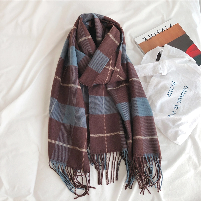 Hot Selling Winter Plaid Shawl Cashmere Plaid Scarves Lodon Checked Scarf for Women &amp; Men