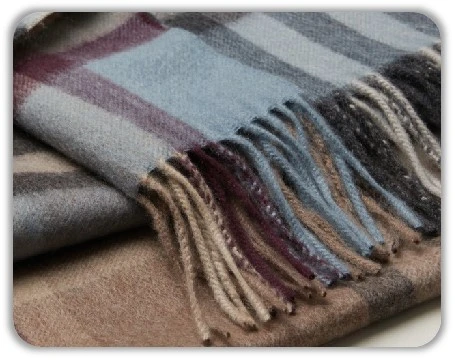 Scottish Style Wool Cashmere Wavy Tartan Check Plaid Scarf